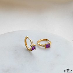 "Vanity" forgyldt reringe med lilla zirkonia sten