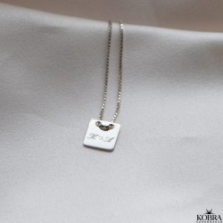 "Hey" slv halskde med personlig gravering