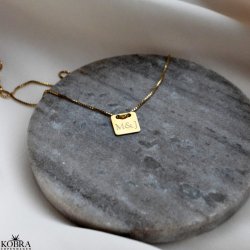 "Hey" guld halskde med personlig gravering