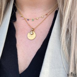 "Lost Without You" guld halskde med kompas og anker - inklusiv gravering