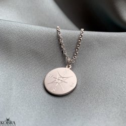 "Lost Without You" slv halskde med kompas og anker - inklusiv gravering