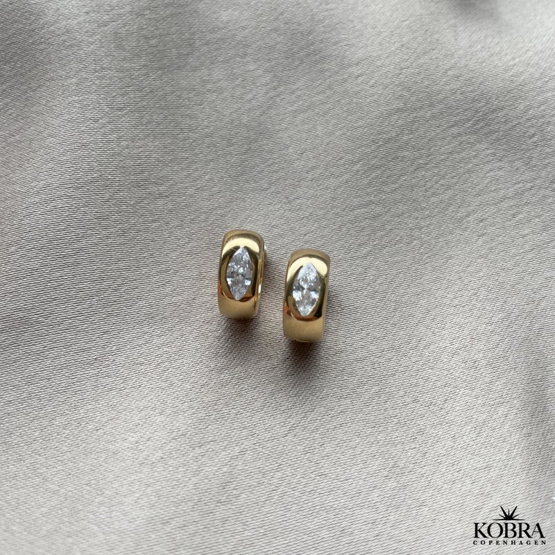 "Vegas" Sm guld hoops med sten