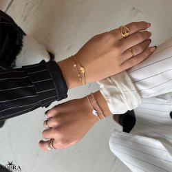 "Friends Forever" bracelet set  silver &amp; gold friendship