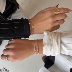 "Friends Forever" bracelet set  silver &amp; gold friendship