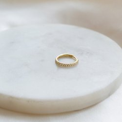 "Vera" 1 stk forgyldt hoop med sten - Mini, Small eller Medium 