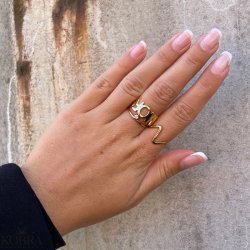 "Wave" 18 carat goldplated wavy ring