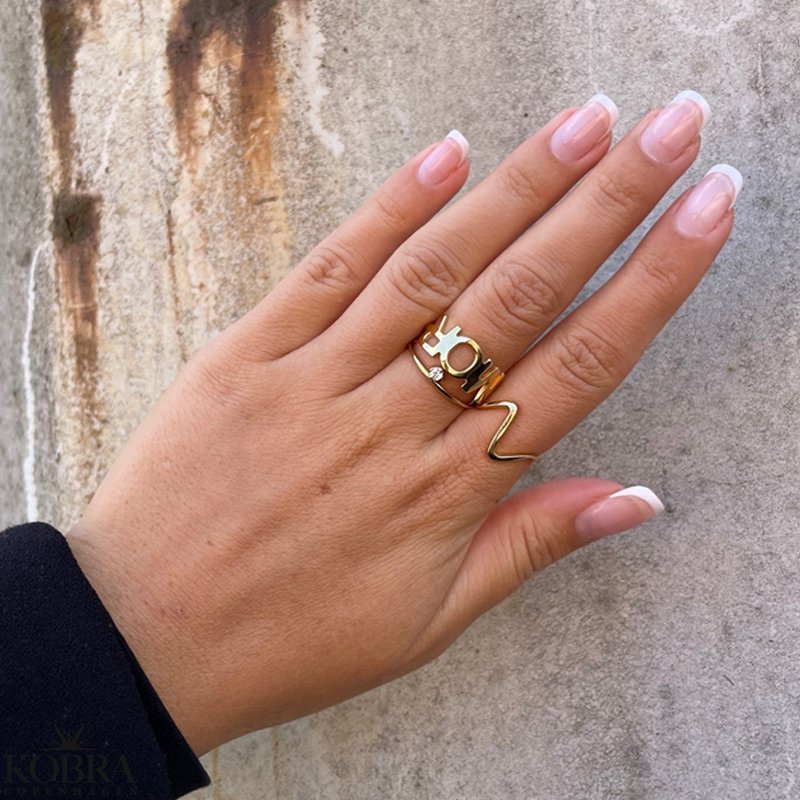 "Wave" 18 carat goldplated wavy ring