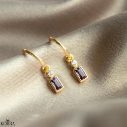 "Vienna" 14 karat forgyldte reringe med lilla Ametyst