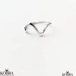 "Wave" smuk blget ring i slv