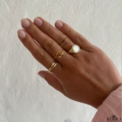 "Zoe" wavy guld ring