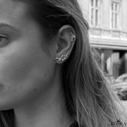 "Solenne" wavy slv reringe med sten