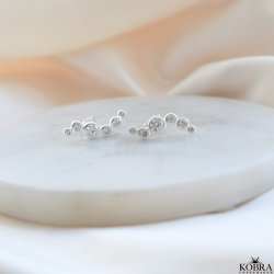 "Solenne" wavy slv reringe med sten