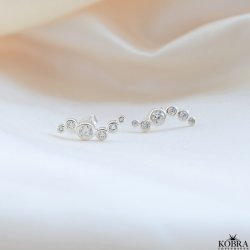 "Solenne" wavy slv reringe med sten