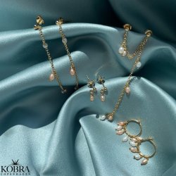 "Wilma" håndlavet guld perle øreringe