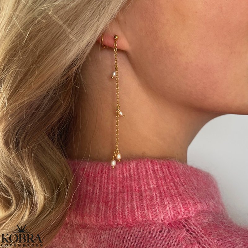 "Wilma" håndlavet guld perle øreringe