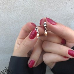 "Wilma" small pearl earrings in sterling silver freshwater pearls