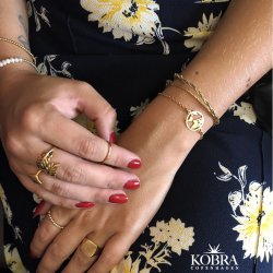 "Serena" 14 karat forgyldt armbnd med sm led