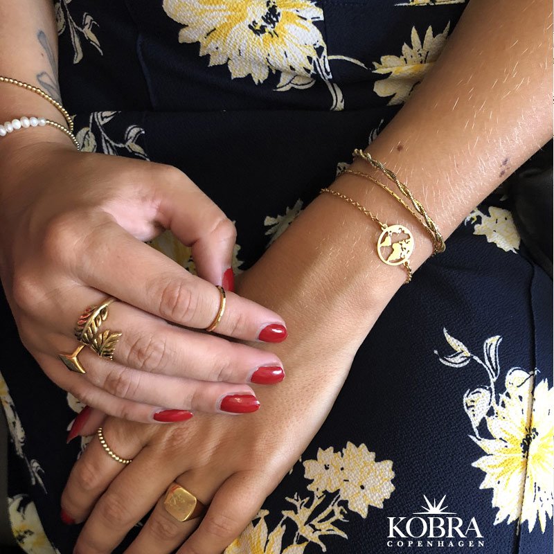 "Serena" 14 karat forgyldt armbnd med sm led