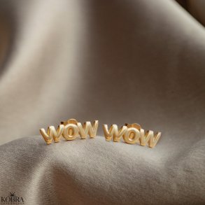 Wow / Mom 18 carat gold plated earring