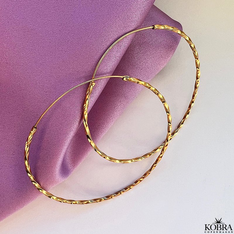 "Tiffany" store snoet guld hoops (XL)