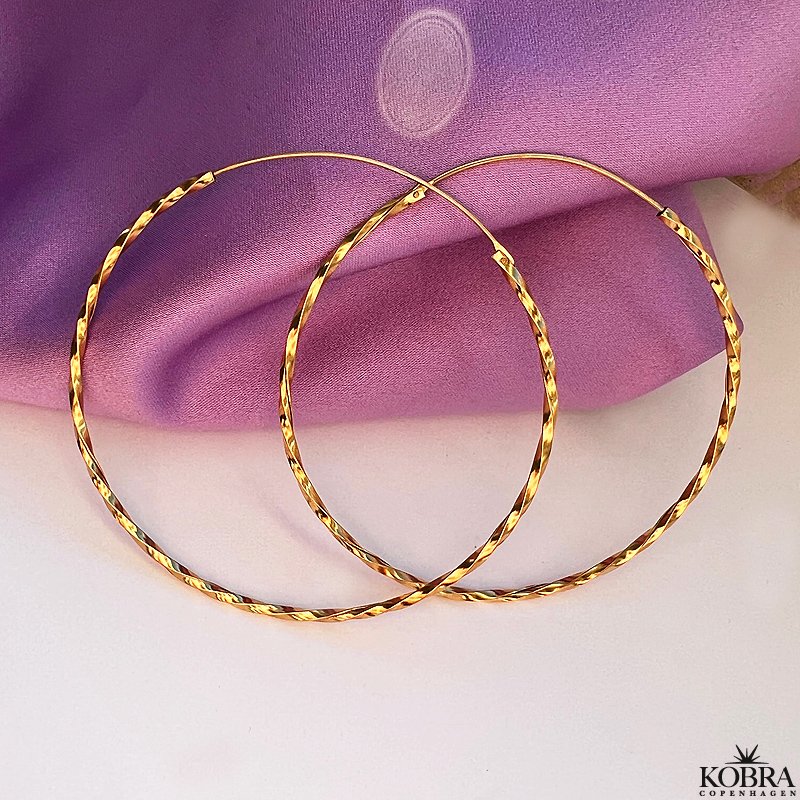 "Tiffany" store snoet guld hoops (XL)