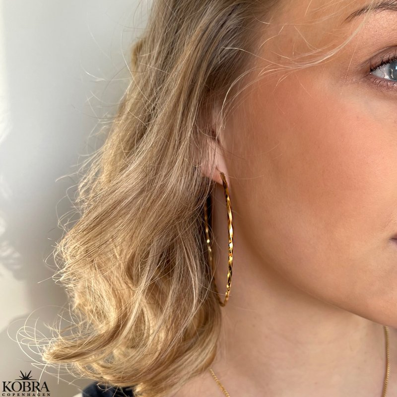 "Tiffany" store snoet guld hoops (XL)