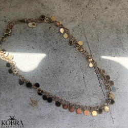 "Yael" 18 karat forgyldt ankelkæde med små runde vedhæng