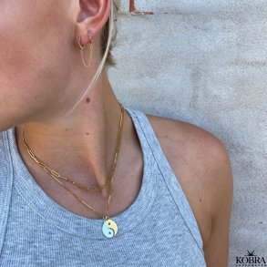 Veninde halskde med gravering i slv/guld 