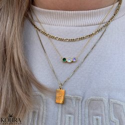 "Brazil" gold-plated necklace with colored stones