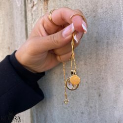 "Stargate" guld halskde med dit stjernetegn og lille ID tag inklusiv gravering