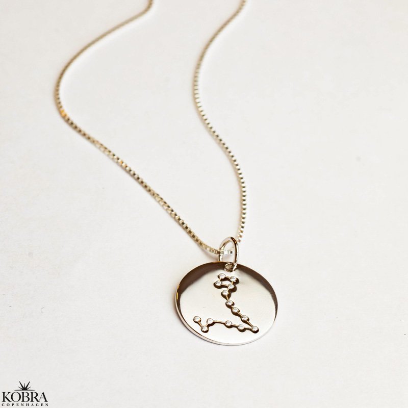 "Zodiac" Stjernetegns halskde /zodiac med zirkonia sten i sterling slv