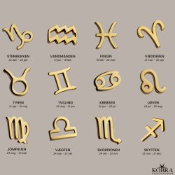 "Hoshi" guld reringe med dit stjernetegn!