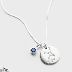 "Zodiac" Stjernetegns halskde /zodiac med zirkonia sten i sterling slv